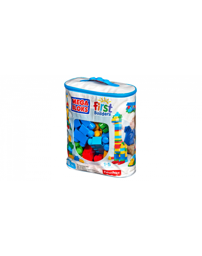 MEGA BLOKS Klocki 80 el. torba niebieska główny