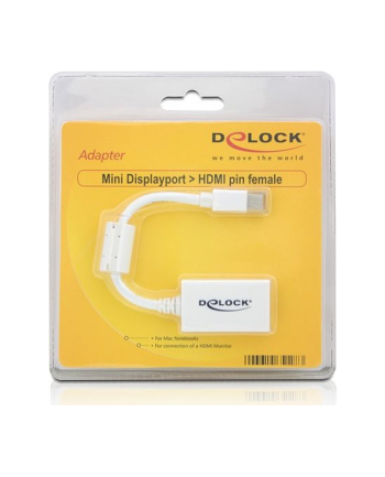 Delock Adapter mini Displayport 1.1 (M) > HDMI (F) pasywne biały