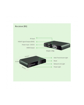 Techly Odbiornik extendera HDMI HDbitT po skrętce kat6/6a/7 (P/N: 020751)