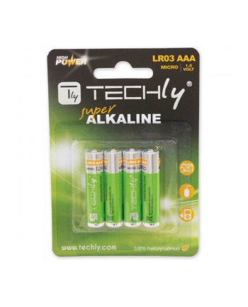 Techly Baterie alkaliczne 1.5V AAA LR03 4 sztuki