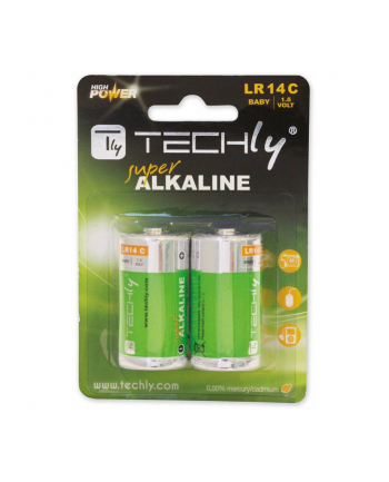 Techly Baterie alkaliczne 1.5V C R14 2 sztuki