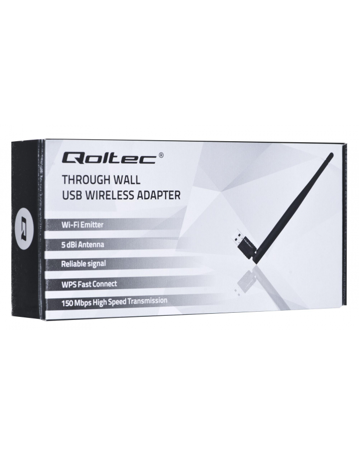 Qoltec Bezprzewodowy Adapter Wi-Fi USB z anteną główny