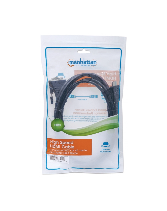 Manhattan Kabel monitorowy HDMI-DVI-D 24+1 M/M 3m czarny główny