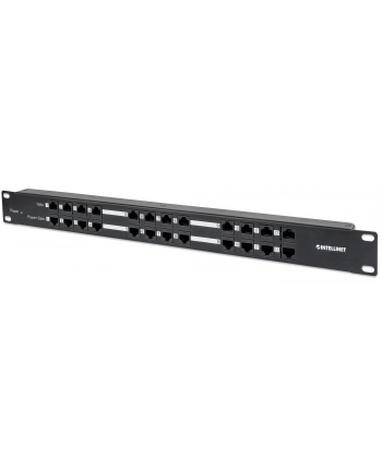 Intellinet 12 Portowy patch panel PoE 1U 19'' 120W czarny