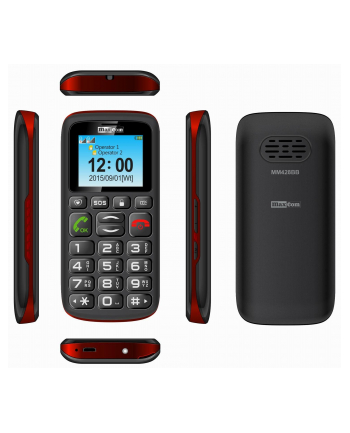 MaxCom MM428BB, Telefon GSM, Telefon Komórkowy Dla Seniora, Czarno