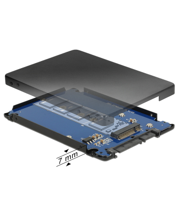 Delock Konwerter 2.5″ z 22-pinowym złączem SATA > M.2 NGFF z obudową