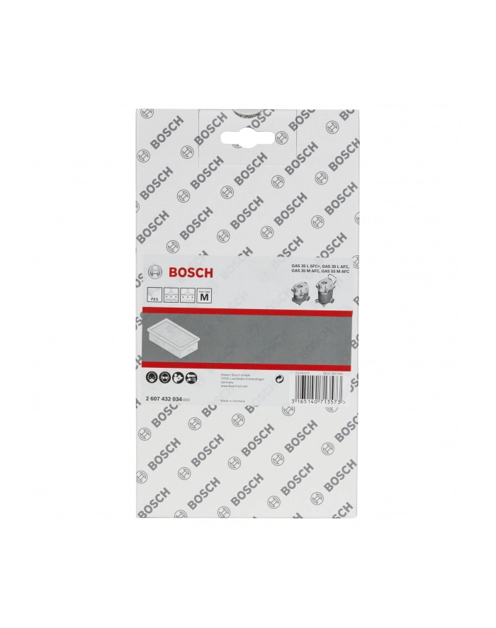 Bosch Filtr płaski fałdowany PES GAS 35-55 główny