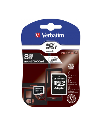 Verbatim microSD 8GB +1Ad Cl10 SDHC