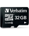Verbatim microSD 32GB + adapter Cl10 SDHC - nr 54
