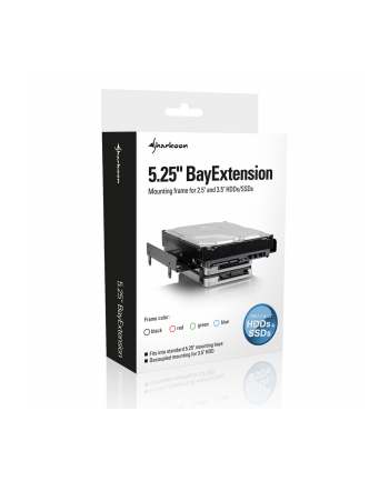 Sharkoon BayExtension black - adapter 5.25 na 4x2.5 / 2x2.5+1x3.5