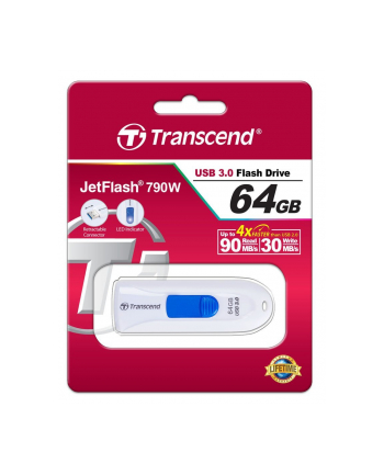 Transcend USB 64GB 30/90 JetFlash 790W biały USB 3.0