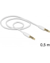 Delock Kabel Audio 3.5mm męski/męski 4-pin biały 0.5m - nr 13