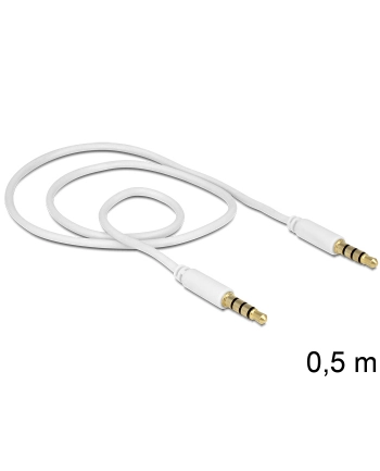 Delock Kabel Audio 3.5mm męski/męski 4-pin biały 0.5m