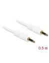 Delock Kabel Audio 3.5mm męski/męski 4-pin biały 0.5m - nr 7
