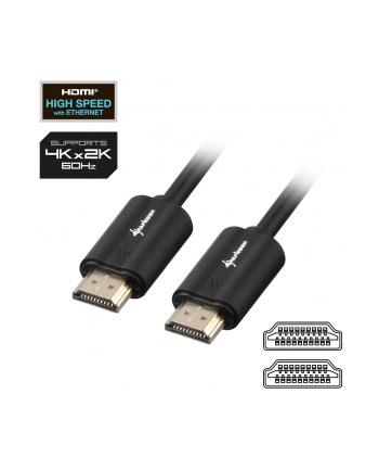 Sharkoon kabel HDMI -> HDMI 4K czarny 5.0m - A-A nr 2
