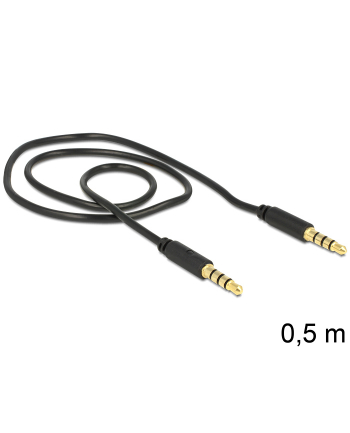 Delock Kabel Audio 3.5mm męski/męski 4-pin czarny 0.5m