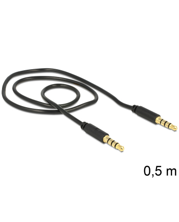 Delock Kabel Audio 3.5mm męski/męski 4-pin czarny 0.5m nr 2