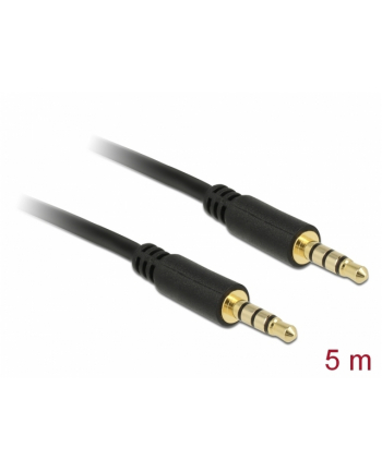 Delock Kabel Audio 3.5mm męski/męski 4-pin czarny 5.0m