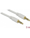 Delock Kabel Audio 3.5mm męski/męski 4-pin biały 3.0m - nr 13