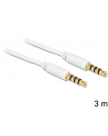 Delock Kabel Audio 3.5mm męski/męski 4-pin biały 3.0m - nr 4
