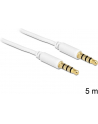 Delock Kabel Audio 3.5mm męski/męski 4-pin biały 5.0m - nr 3