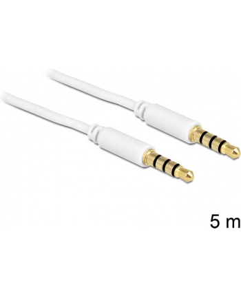 Delock Kabel Audio 3.5mm męski/męski 4-pin biały 5.0m