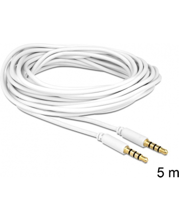 Delock Kabel Audio 3.5mm męski/męski 4-pin biały 5.0m