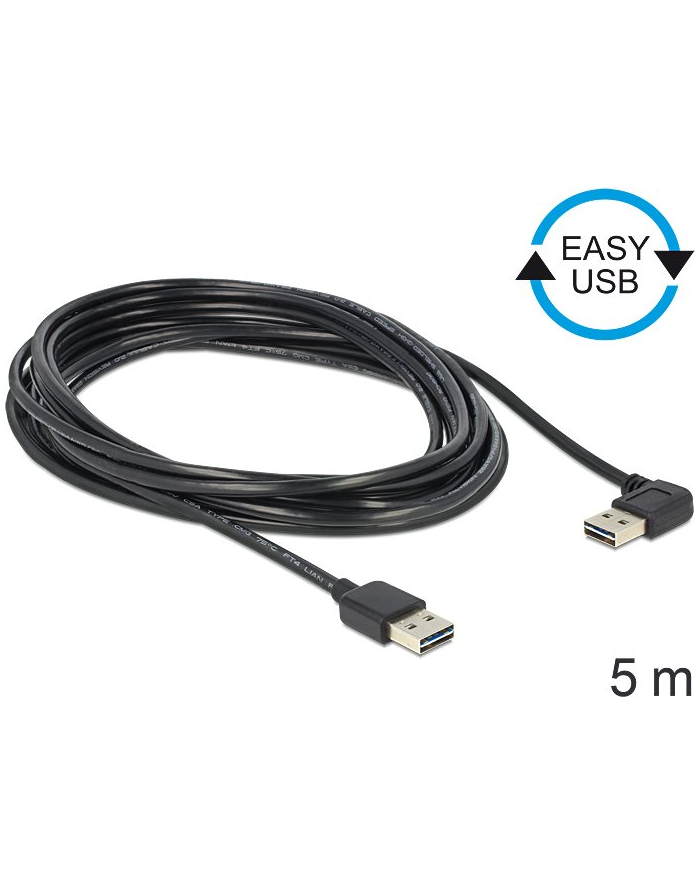 Delock USB 2.0 A-A 90° Easy USB - bk 5m główny
