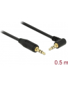 Delock Kabel Audio 3.5mm męski/męski kątowy czarny 0.5m - nr 17