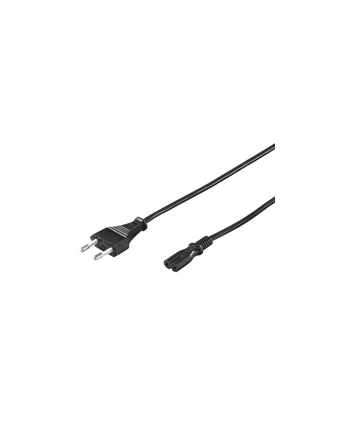 goobay - kabel zasilający euro 2 pin - czarny - 5 m
