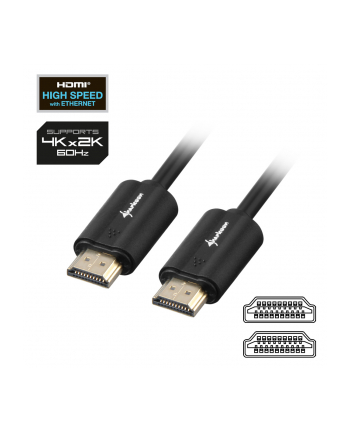 Sharkoon kabel HDMI -> HDMI 4K czarny 1.0m - A-A