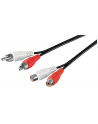 goobay Kabel 2x Cinch przedłużacz 10m - nr 1