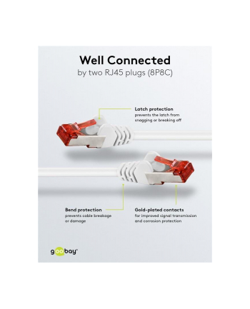 goobay Kabel sieciowy CAT6 SSTP RJ45 biały 25,0m