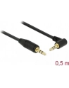 Delock Kabel Audio 3.5mm męski/męski kątowy czarny 0.5m - nr 19