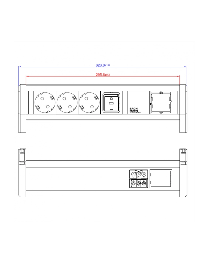 Bachmann DESK 1xprzełącznik 3x Gniazda 1xABD GST1 główny