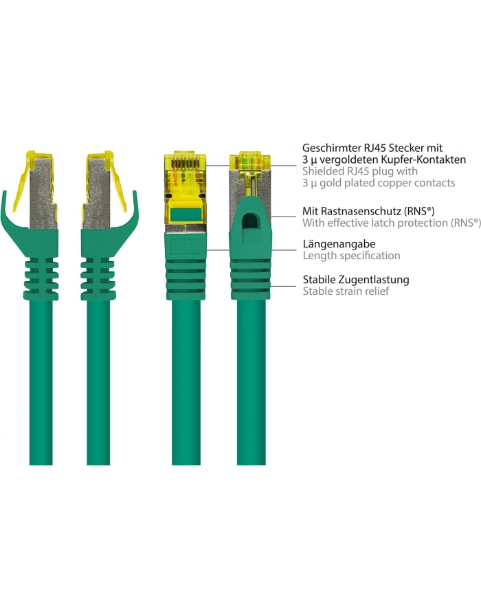 Kabel sieciowy Cat7 SFTP green 1,0m główny
