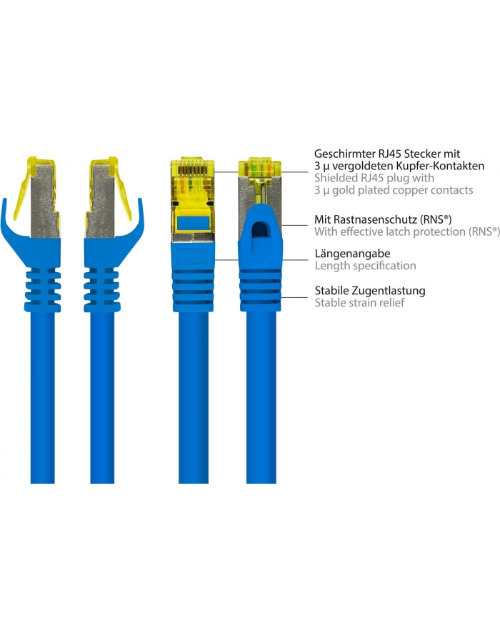 Kabel sieciowy Cat7 SFTP blue 3,0m główny