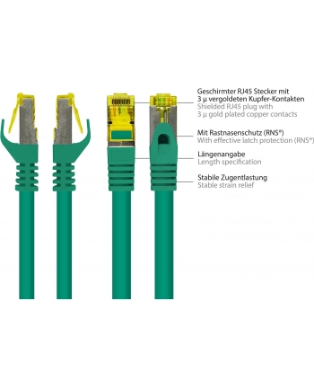 Kabel sieciowy Cat7 SFTP green 3,0m