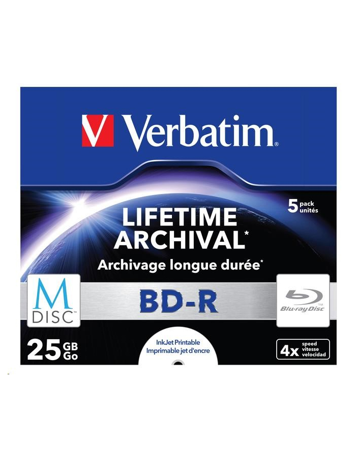 VERBATIM BD-R M-Disc 4x JC 25GB 5 sztuk główny