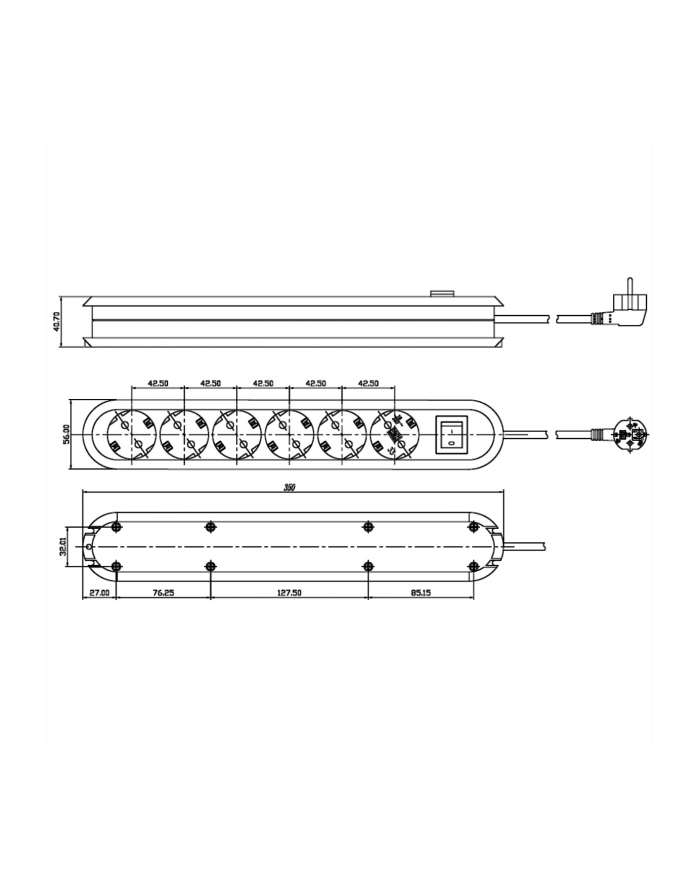 Bachmann SMART 6x Gniazd black 1xprzełącznik główny
