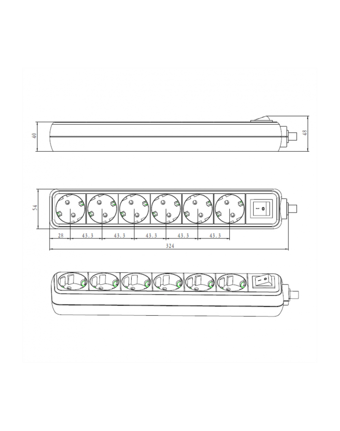 Bachmann SELLY 6x Gniazd white 1xprzełącznik główny