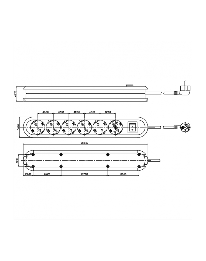 Bachmann SMART 6x Gniazd white 1xprzełącznik główny