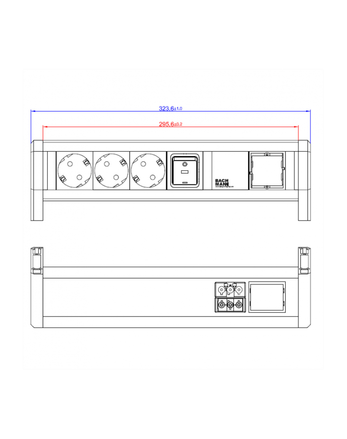 Bachmann DESK 1xprzełącznik 3x Gniazda 1xABD GST1 główny