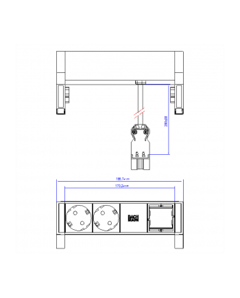 Bachmann DESK2 2x Gniazda 1xABD Strom