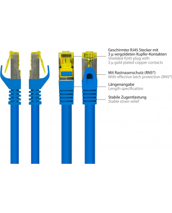 Kabel sieciowy Cat7 SFTP blue 2m