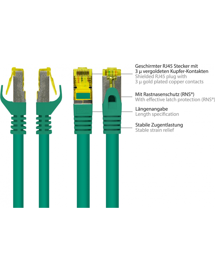 Kabel sieciowy Cat7 SFTP green 2m główny