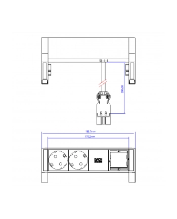 Bachmann DESK2 2x Gniazda 1xABD Strom