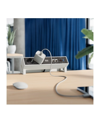 Bachmann DESK2 2x Gniazda 2xABD Strom RAL9010