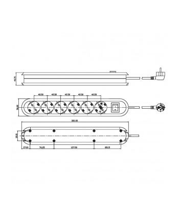 Bachmann SMART 6x Gniazd black 1xprzełącznik