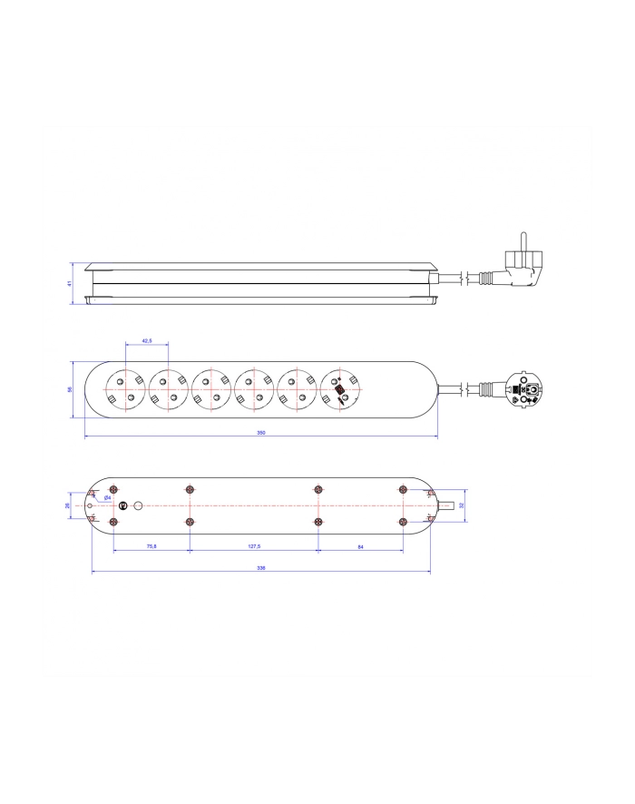 Bachmann SMART 6x Gniazd black 1xprzełącznik główny